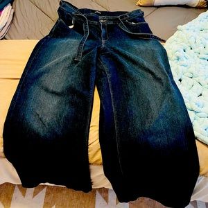 Express jeans size 14 wide leg high waisted cargo jeans
